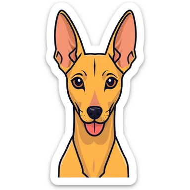 An Egyptian pharaoh hound with its tongue out sticker