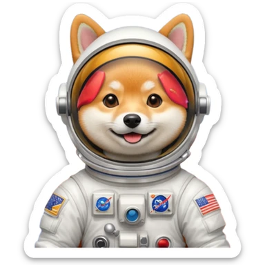 shiba dog astronaut sticker