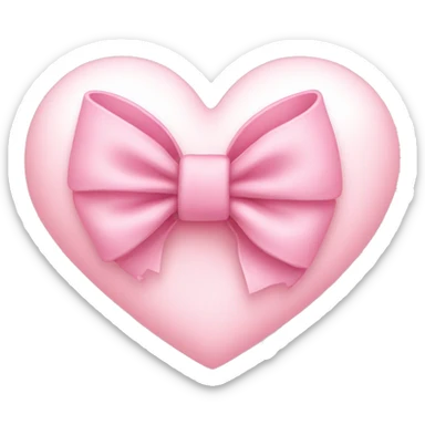 Baby pink heart with a bow  sticker