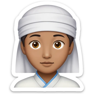 Person with Chinese appearance, darker skin tone, and narrow eyes, friendly expression sticker