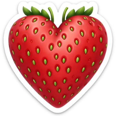 Heart-Strawberry shaped as a heart sticker