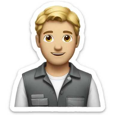 car mechanic man with dark blond hair sticker