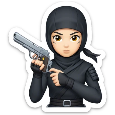 Chica ninja con pistola  sticker