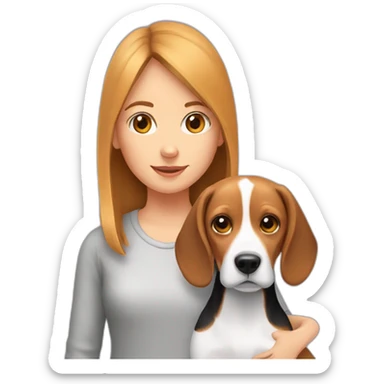 Beagle and girl sticker