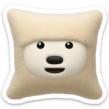 beige sherpa pillow sticker