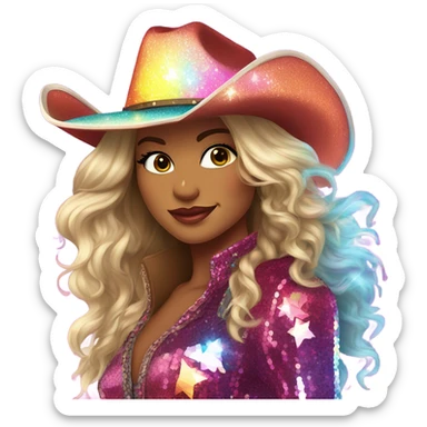 Disco cowgirl sticker