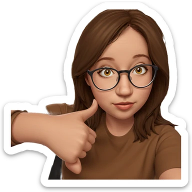 brown-haired girl with glasses sticker