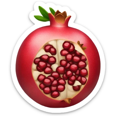 flat pomegranate emoji with seeds sticker