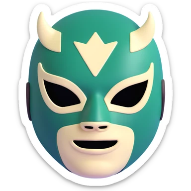 forest green, cream, and Carolina blue luchador mask sticker