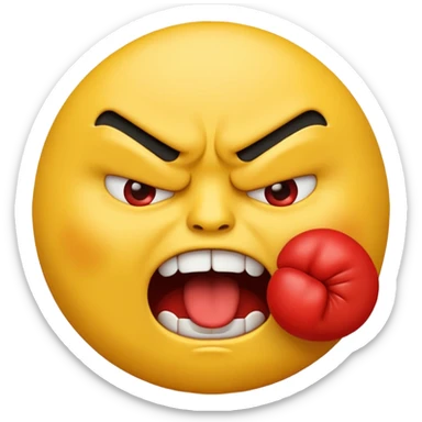 yellow emoji choking himself out in anger sticker