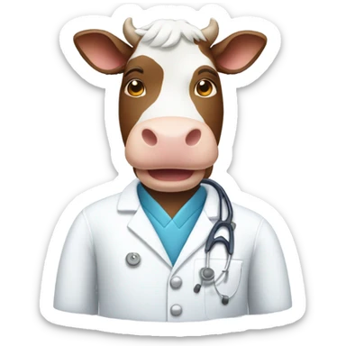 Cow male veterinarian  sticker