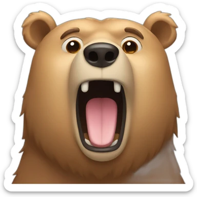 bear face snorting out nostrils  sticker