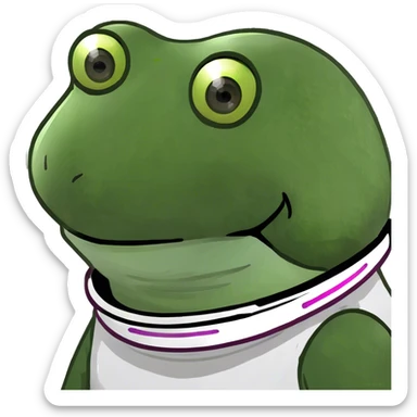 Design a simple, friendly spaceship with a smooth, rounded shape. Add a clear 'face' on the front using glowing lights for eyes and a curved line for a smile, giving it personality. Use a plain background to keep the focus on the ship.. sticker