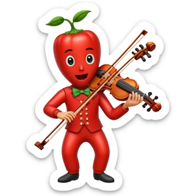 Chili pepper playing the violin sticker