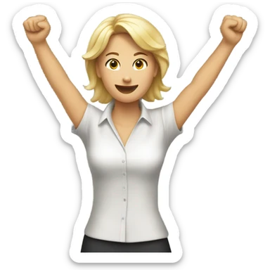 blondie woman celebrating strength posture arms sticker