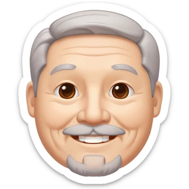 "- Nam
- 50 tuổi
- Da trắng, có nếp nhăn
- Tóc xám
- Cười mỉm, mặt mũm mĩm, râu quai nón
" sticker