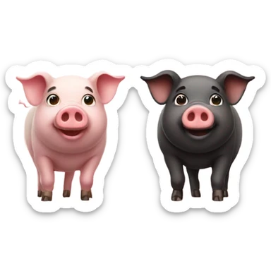 Two pigs sticker
