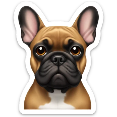 Red fawn black mask French bulldog sticker