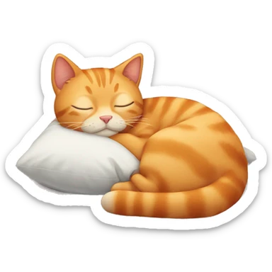 Ginger cat sleeping sticker