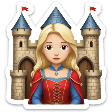 A blonde girl waiting in castle sticker