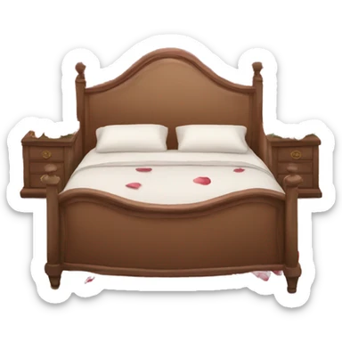 Luxury bed with rose petals   sticker