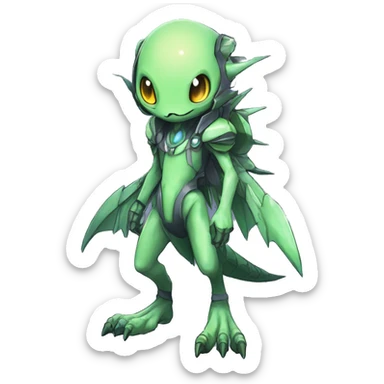 cute cool edgy ethereal alien punk Digimon-Fakemon-animal full body sticker