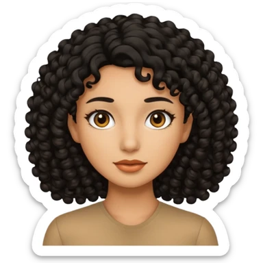 Mujer piel canela y pelo rizado sticker