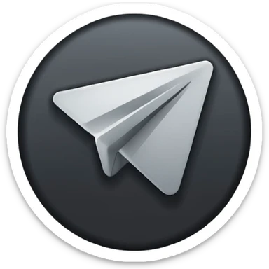create a app iconj of the telegram in black-grey sticker