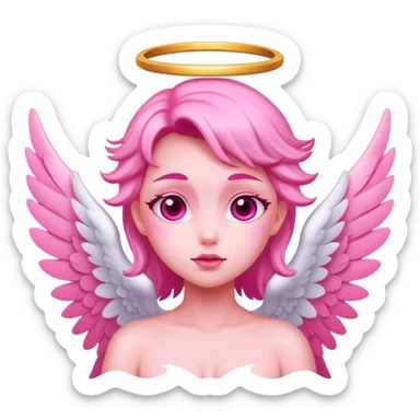 angel with pink wing sticker