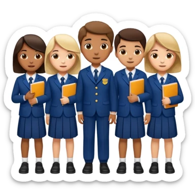 Display a complete set of women's school uniforms sticker