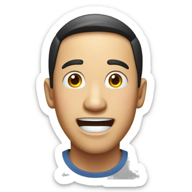 Smiling Chinese man have a surprised  sticker