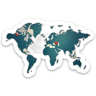 world and graph chart up sticker