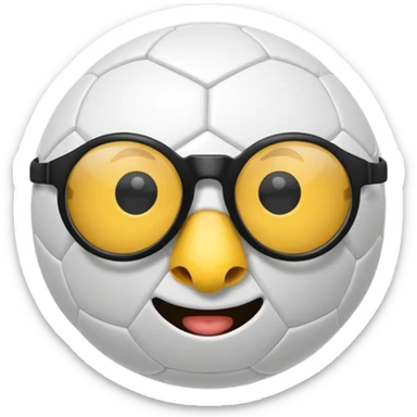 soccer ball wearing joke glasses and nose sticker