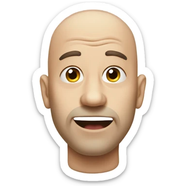 Smelly breath bald man sticker