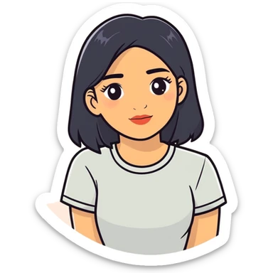 Latina black hair sticker