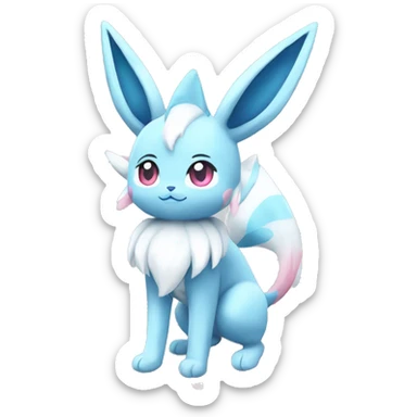 Kawaii Sylveon-Glaceon Full Body sticker