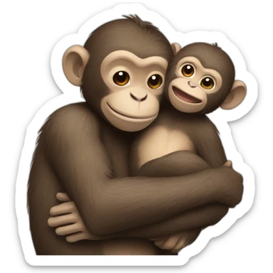 monkey hug monkey sticker