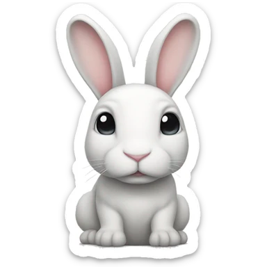 white bunny with floppy ears and a light gray butt  sticker