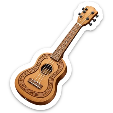 Ukulele with Polynesian carvings sticker