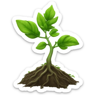 plant growing from a branch sticker