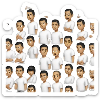 Joey Taiwanese and Thai Buzz cut white shirts  sticker