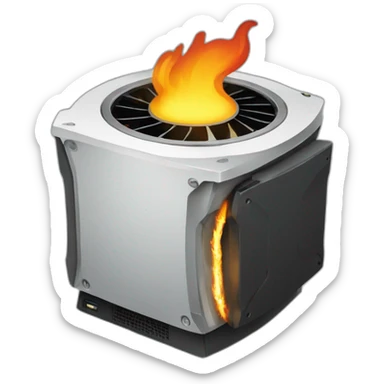 flaming gpu goes brrr sticker