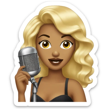 retro blonde singer with microphone Beyonce sticker