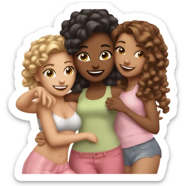 Girls trio besties sticker