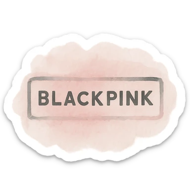 Blackpink inspired icon, pink and black, soft and artistic, Watercolor style sticker