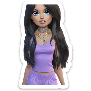 girl with blue eyes jewelry sticker