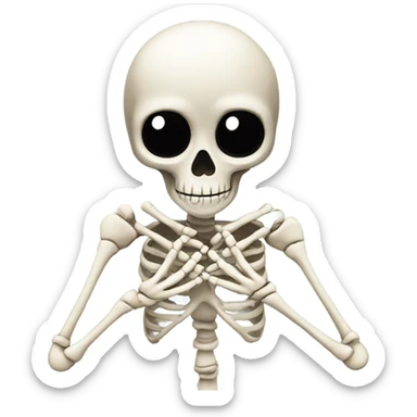 Skeleton making heart hands sticker