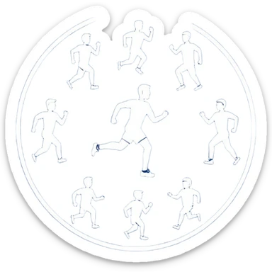 Regular physical activity icon circle sticker