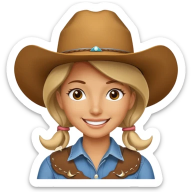 Cowgirl tipping hat sticker