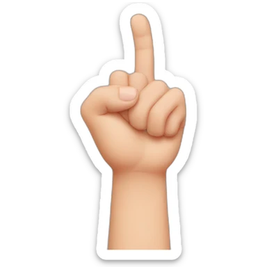 thumb between fingers sticker